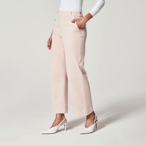 NEW SPANX Stretch Twill Cropped Wide Leg Pant Pale Pink